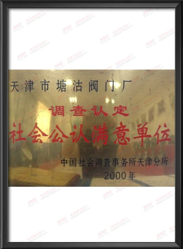2000年调查认定社会公认满意单位