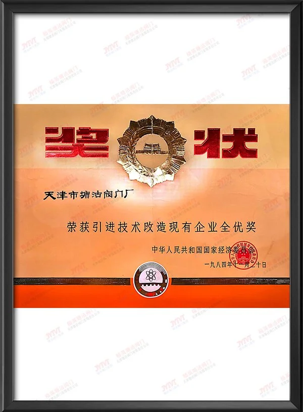 1984年荣获引进技术改造现有企业全优奖