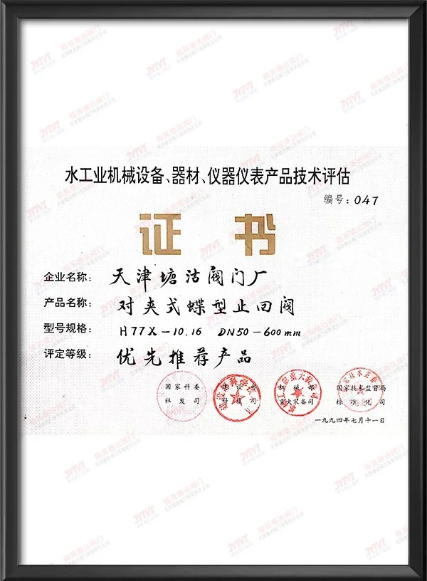 1994年对夹式蝶型止回阀优先推荐产品